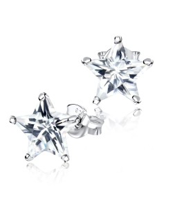 Star Shaped CZ Earring Silver ECS-05-8